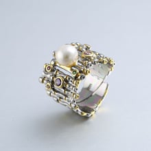 N S925 pure silver ring opening female natural pearls Baroque style restoring ancient ways manufacturer wholesale 2024 - buy cheap