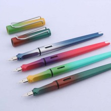 Pluma estilográfica larga de plástico, pluma de tinta de color degradado EF/F, pluma de caligrafía, suministros escolares de oficina, 08 2024 - compra barato
