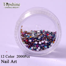 2000pcs Mix Color SS4 (1.5mm) Acrylic Nail Art Rhinestones With Round Flatback Rhinestone For Nails Art  And Wedding Decorations 2024 - buy cheap