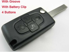 Funda de llave de coche, carcasa de repuesto para Peugeot 307, 4 botones, cubierta remota, clave sin grabar (con ranura) + envío gratis 2024 - compra barato