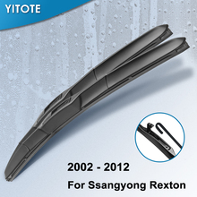 Yitote pára-brisas híbrido lâminas de limpador para ssangyong rexton ajuste gancho braços modelo ano de 2002 a 2017 2024 - compre barato