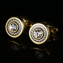 Round Gold French Cufflinks Europe And America Men's Shirt Cufflinks Suit Cuffs Button Wholesale 2024 - buy cheap