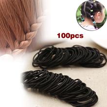 Best 100 Pcs Black Elastic Hair Bands Ponytail Holder Head Rope Ties Headwear Hair Styling Kids Girl Accessories Scrunchie 2024 - buy cheap