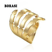 BORASI Gold-Color Big Rings Hiphop Rock Party Ring 316L Stainless Steel Rings For Women Birthday Gift Luxury Jewelry 2024 - buy cheap