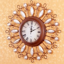 Handmade bell retro wrought iron vintage wall clock pattern Paris large Wall Clock decorative 62*62cm 2024 - buy cheap