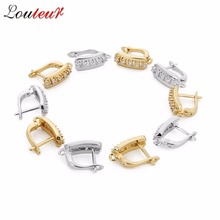 Handmade Jewelry Earrings Fittings Gold/Silver Color Zircon Earring Hook Claps Accessories For Women Pearls Tassels Earring 2024 - buy cheap