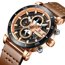 90%OFF NAVIFORCE Men Watch 3ATM Waterproof Male Top Brand Luxury Leather Wristwatch Man Date Fashion Quartz Watch Male Clock 2024 - buy cheap