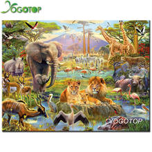 YOGOTOP Diy Diamond Painting Cross Stitch Animal world elephant Diamond Embroidery Mosaic Square Drill Home Decorative CV554 2024 - buy cheap