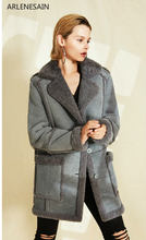 Arlenesain, оригинальное Экологичное длинное кожаное пальто с мехом, Женское зимнее пальто большого размера 2024 - купить недорого