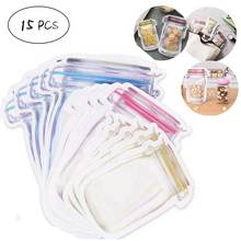 15 Mason Jar Zipper Bags Reusable Food Storage Snack Candy Seal Zipper Bags Portable Food Saver Leakproof Storage Supplies 2024 - buy cheap