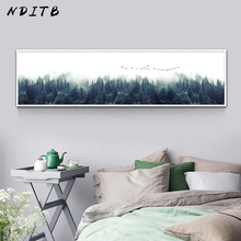 NDITB Foggy Forest Canvas Poster Landscape Art Print Long Banner Painting Nordic Decoration Nature Wall Picture for Living Room 2024 - buy cheap