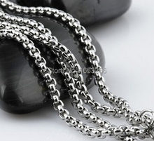 Lot 5pcs 3mm/4mm 18-32'' In bulk Women Men's Fashion Jewelry Stainless steel Smooth Square Rolo  Link Chain Necklace on sale 2024 - buy cheap