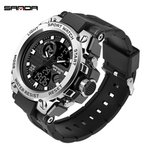 2019 Sanda Men's Watches Black Sports Watch LED Digital 3ATM Waterproof Military Watches S Shock Male Clock relogios masculino 2024 - buy cheap