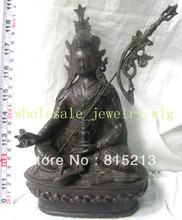 bi0040 20cm Tibet Buddhism Elegant classic Padmasambhava Buddha bronze statue 2024 - buy cheap