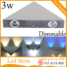 3W led wall lights Triangle dimmable led spot light aluminm modern home decoration light for bedroom/dinning room 110V 220V CE 2024 - buy cheap