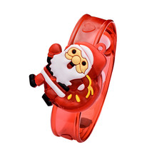 Рождественский светильник Санта Клаус флэш-игрушки запястье руки Танцевальная Вечеринка ужин вечерние детская Новинка смешной подарок игрушки браслет L321W 2024 - купить недорого