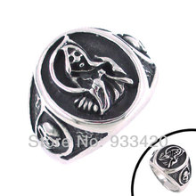 Free Shipping! Casted Grim Reaper Ring Stainless Steel Jewelry Gothic Skull Tribal Biker Punk Ring SWR0104 2024 - buy cheap