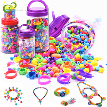 Contas de brinquedo artesanal para meninas, criativo, diy, contas com balde de plástico, artesanato, brinquedos educativos para presente, lyq 2024 - compre barato