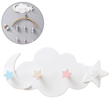 Self Adhesive Home Wall Door Wood Hook Creative Cloud Moon Star Wall-Mounted Hooks Clothes Towel Holder Children Room Decor 2024 - buy cheap