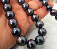 10-11 мм AA + TAHITIAN натуральный черный жемчуг ожерелье 14KGP 2024 - купить недорого