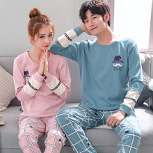 M-3XL Women Pyjamas Autumn Winter 100%Cotton Cartoon Long Sleeve Loose Comfortable Soft Leisure Couple Pajamas Sets 2024 - buy cheap