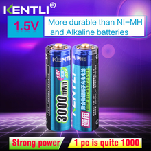 KENTLI-batería recargable de polímero de litio para cámara, pilas AA de voltaje estable de 3000mWh, 1,5 V, 2 unids/lote 2024 - compra barato