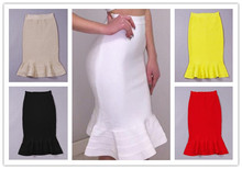 5 Colors Ladies HL Bandage Skirt Knee-Length Sexy Ruffles Skirt Celebrity Fashion Style High Quality 2024 - buy cheap