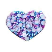 Perla de imitación ABS Multicolor, 3mm, 4mm, 5mm, 6mm, 8mm, medias perlas redondas, cuentas sueltas para fabricación de joyas 2024 - compra barato