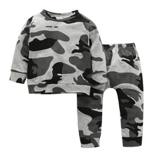 Newborn Infant Baby clothing sets 2020 Autumn long-sleeved Camouflage T-shirt+Pants toddler boy clothes outfits 2024 - buy cheap