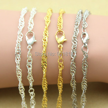 10 pcs /lot Twisted Gold Silver Rhodium Necklace Chain Bulk Chain With Lobster Clasp Jewelry Findings DIY  F1381 2024 - buy cheap