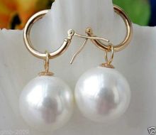 14mm Tahitian White South Sea Shell Pearl Earring 2024 - buy cheap