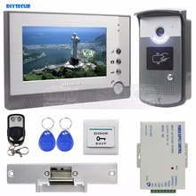 DIYSECUR Strike Lock 7 pulgadas TFT Color Video puerta teléfono Visual intercomunicador timbre ID desbloqueo RFID LED cámara de visión nocturna 2024 - compra barato