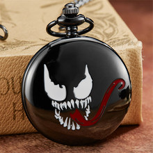 Reloj de bolsillo con cadena Venom Steampunk para hombre, cronógrafo de cuarzo negro, diseño Retro y creativo, regalos 2024 - compra barato