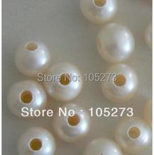 New Arriver 10pcs Large 2.2mm Hole Freshwater Pearl Beads Potato Lvory White Color 8-9mm Hot Sale New Free Shipping 2024 - buy cheap