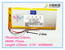3 line 3.7 V 3075135 lithium polymer battery 4500 mah and 9 inches tablet batteries large volume thin 3075135 2024 - buy cheap