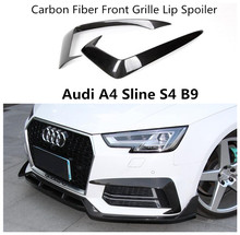 Carbon Fiber Front Grille Lip Spoiler For Audi A4 Sline S4 B9 2017 2018 2019 High Quality Bumper Diffuser Auto Accessories 2024 - buy cheap