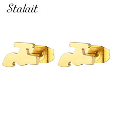 2018 Faucet Earrings Titanium Steel Stainless Steel Exquisite Gold Black Stud Earrings Women's Fine Girl Gift 2024 - buy cheap