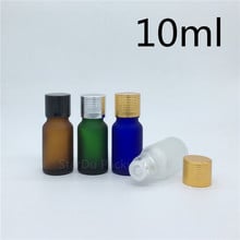 Travel Bottle 10ml Green Blue Amber Transparent Frosted Glass Bottle, Vials Essential Oil Bottle With Aluminum Cap 500pcs/lot 2024 - buy cheap