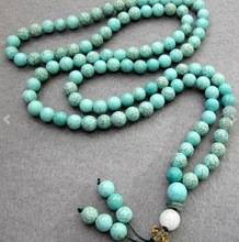 Tibetan handmade jewelry 108 Howlite 6mm Imitated Blue stone Stone Charm Buddhist Prayer Beads Japas Mala  2024 - buy cheap