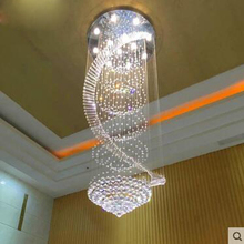 Lámpara de araña giratoria de cristal para suelo de ático, candelabro de escalera Continental para Villa, sala de estar, circular 2024 - compra barato