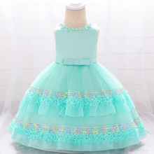 Vestido de encaje para niña pequeña, ropa de cumpleaños, fiesta de cumpleaños, Princesa, Navidad, 3M-24M 2024 - compra barato