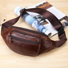 Мужская поясная сумка для телефона из натуральной кожи, повседневная мужская сумка-кошелек, поясная сумка на грудь, поясная сумка на бедрах, мотоциклетная сумка 2024 - купить недорого