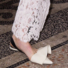 genuine leather back strap roman sandals women cat heel ruffles gladiator sandals pointed toe low heel brand design shoes women 2024 - buy cheap