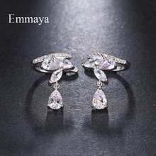 Emmaya Brand Fashion Simple AAA Zircon White Gold Color Originality Water Drop Pendant Earrings for Women Wedding Jewelry Gift 2024 - buy cheap