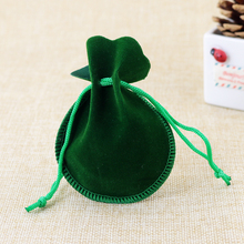 Wholesale 100Pcs/lot 7x9cm Green Velvet Bag Gourd Drawstring Pouch Favor Jewelry Packaging Bag Cute Christmas/Wedding Gift Bags 2024 - buy cheap