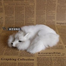 new simulation lying fox toy lifelike white fox doll gift 18x5x11cm 2024 - buy cheap