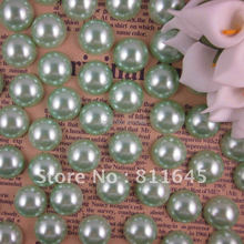 200pcs Free shipping 16mm Green ABS imitation pearls half round flatback pearl beads DIY 2024 - купить недорого
