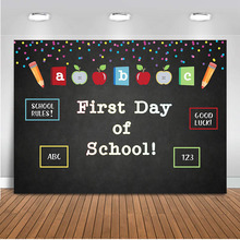 Первый день школы фон для фотосъемки Chalkboard знаки память фон для фотосессии партии украшения поставки 2024 - купить недорого