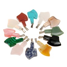 New Free Shipping Fashion hot Sell Assorted Natural stone Mixed Axe shape charms pendants For jewelry 12pcs/lot Wholesale 2024 - buy cheap