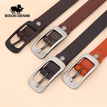 BISON DENIM Female Belt Genuine Leather Women Belt Pin Buckle Fashion Leather Strap Belt  Width 2.3 cm N60241 2024 - buy cheap